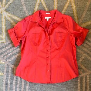 Chico's Scarlet no iron Button-Down Shirt